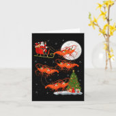 Hummer Shrimp Santa Schlitten Fliegend Lustig Magi Karte (Gelbe Blume)