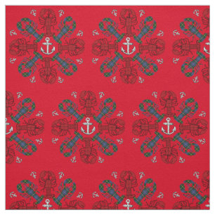 Hummer Snowflake Anchor N.S. Weihnachtsstoff rot Stoff