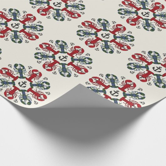 Hummer Snowflake Anchor N.S. Weihnachtsverpackung Geschenkpapier (Ecke)