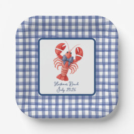 Hummer Sommer Nautical Blau Gingham 4. Juli Pappteller