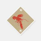 Hummer & Starfish Nautic Beach Imitats Burlap Serviette (Ecke)