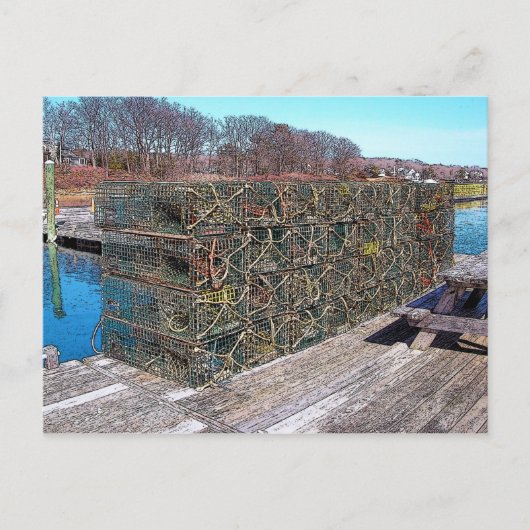 Hummer-Töpfe, York-Hafen, Maine - Postkarte (Vorderseite)