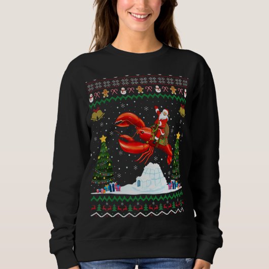 Hummer Ugly Xmas Weihnachtsfeier Weihnachten Sweatshirt (Vorderseite)