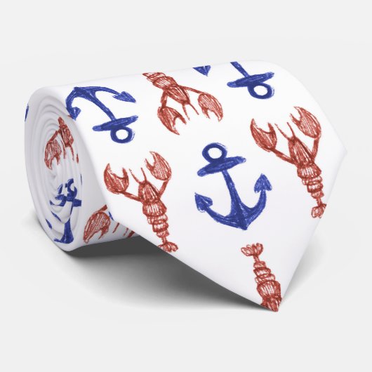 Hummer und Anker Krawatte (Gerollt)