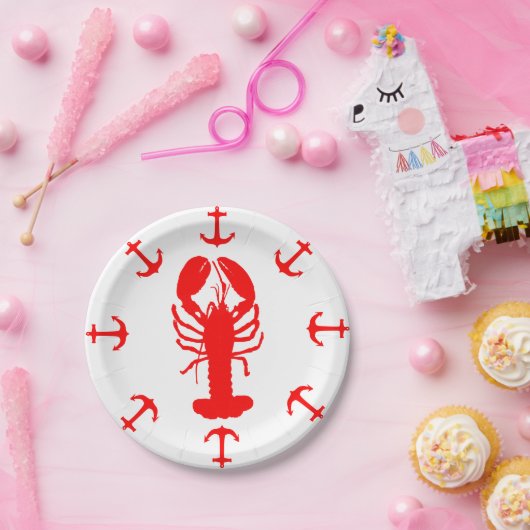 Hummer- und Ankerpapierplatte Pappteller (Party)