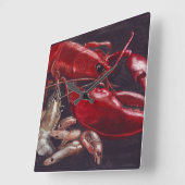 Hummer und Garnelen Quadratische Wanduhr (Winkel)