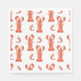 Hummer- und Krebstier-Muster-Hochzeit Serviette
