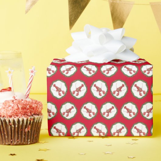 Hummer und Stechpalmenzweige Geschenkpapier (Geburtstagsparty)