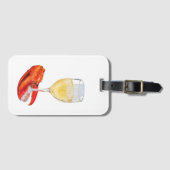 Hummer und Wein Gepäckanhänger (Vorderseite (Horizontal))