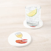 Hummer und Wein Getränkeuntersetzer (Seite)