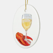 Hummer und Wein Keramik Ornament (Links)