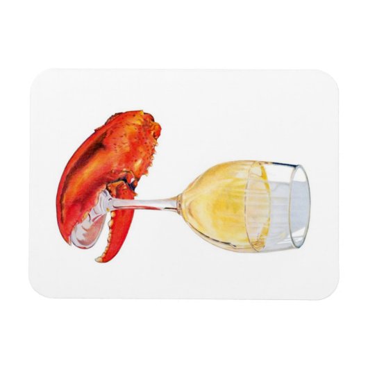 Hummer und Wein Magnet (Horizontal)