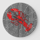 Hummer verwitterte Kiefer Große Wanduhr (Vorderseite)