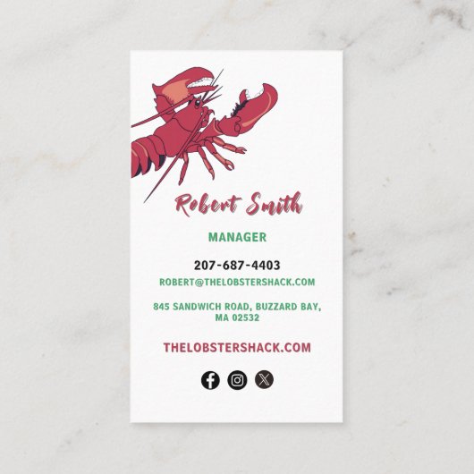 Hummer Visitenkarte (Rückseite)