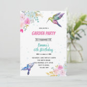 Hummer Vogel - Geburtstagseinladung Einladung (Stehend Vorderseite)