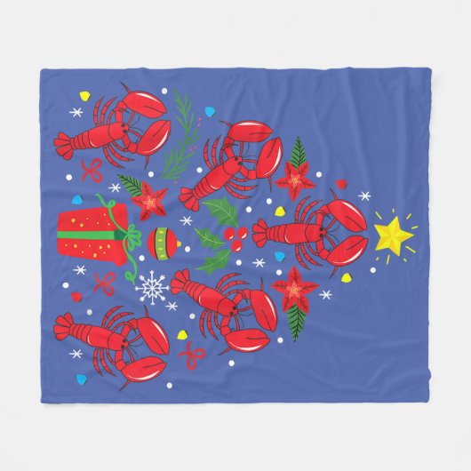 Hummer Weihnachtsbaum Funny Xmas Geschenk Fleecedecke (Vorderseite (Horizontal))