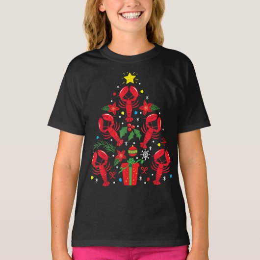 Hummer Weihnachtsbaum Funny Xmas Geschenk T-Shirt (Vorderseite)