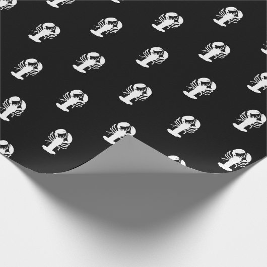 Hummer, weißer schwarzer Hintergrund Geschenkpapier (Ecke)