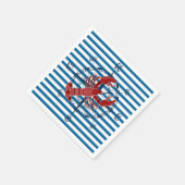 Hummerblau und weißer horizontaler Streifen Serviette (Ecke)