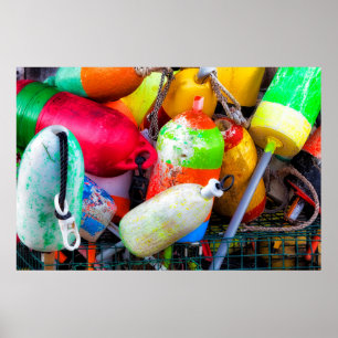 Hummerbojen im Hafen von Bass Poster