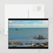 Hummerboot am Rocky Seawall Beach Postkarte (Vorne/Hinten)