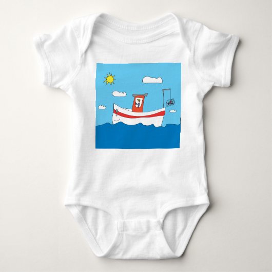 Hummerboot Baby Strampler (Vorderseite)