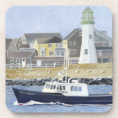 Hummerboot Scituate-Hafen Getränkeuntersetzer (Vorderseite)