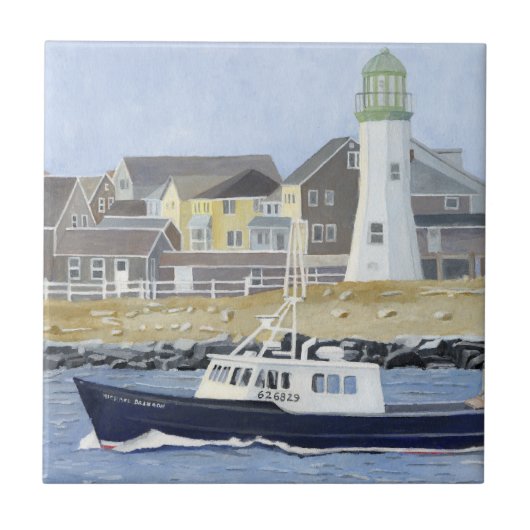 Hummerboot Scituate Harbor Fliese (Vorderseite)