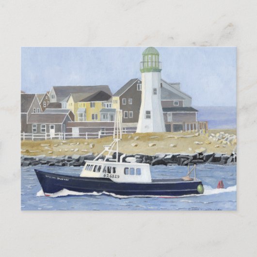 Hummerboot Scituate Harbor Postkarte (Vorderseite)