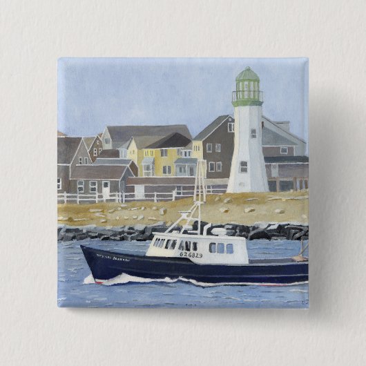 Hummerboot Scituate Harbour Button (Vorderseite)