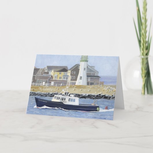 Hummerboot Scituate Harbour Dankeskarte (Vorderseite)