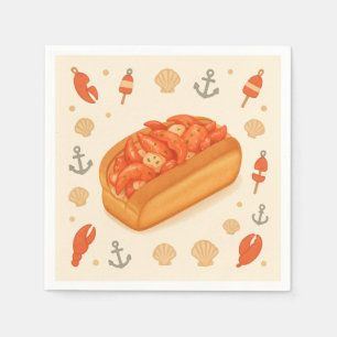 Hummerbrötchen — Maine-Spezialität Retro-USA Serviette