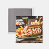 Hummerbrötchen und Kartoffelchips Magnet (Vorderseite/Rückseite)