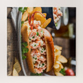 Hummerbrötchen und Kartoffelchips Puzzle (Horizontal)
