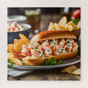 Hummerbrötchen und Kartoffelchips Puzzle