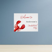 Hummercrawfish kochen Party rot Weißer Empfang Poster