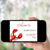 Hummercrawfish kochen Party rot Weißer Empfang Poster