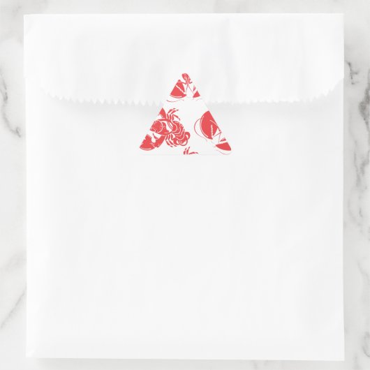 Hummerdruck Dreieckiger Aufkleber (Tasche)