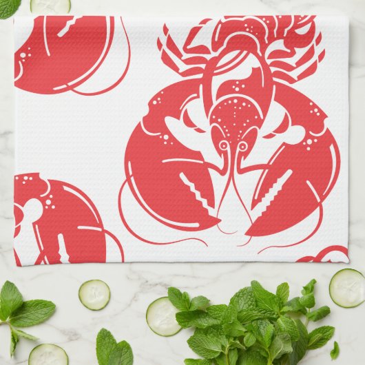 Hummerdruck Geschirrtuch (Gefaltet)