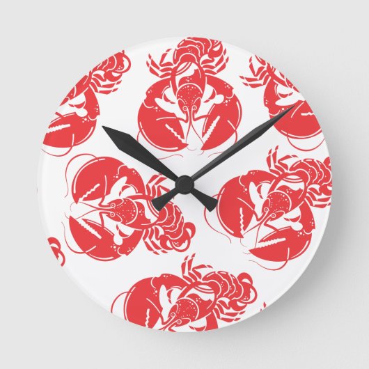 Hummerdruck Runde Wanduhr (Vorderseite)
