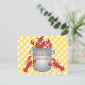 Hummeressen Save the Date Ankündigungspostkarte (Stehend Vorderseite)