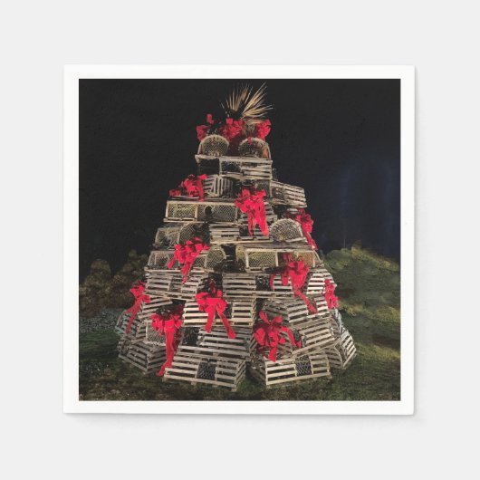 Hummerfalle Weihnachtsbaum Cocktail Napkin Serviette (Vorderseite)