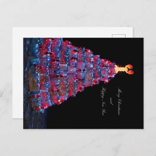 Hummerfalle Weihnachtsbaum Postkarte (Vorne/Hinten)