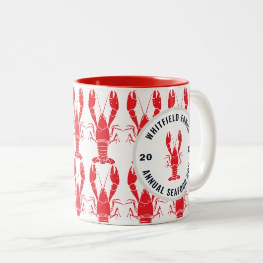 Hummerkohl Meeresfrüchte-Familie Maßgeschneidert Zweifarbige Tasse (VorderseiteRechts)