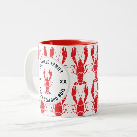 Hummerkohl Meeresfrüchte-Familie Maßgeschneidert Zweifarbige Tasse (Vorderseite Links)