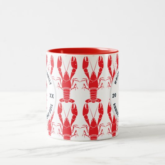 Hummerkohl Meeresfrüchte-Familie Maßgeschneidert Zweifarbige Tasse (Mittel)