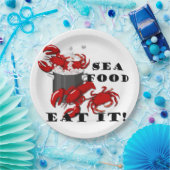 Hummerkrabbe Meeresfrüchte essen Pappteller (Party)