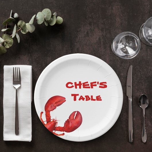 Hummerkrabbe Party rot Pappteller