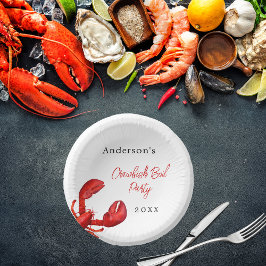 Hummerkrabbe Party rot Pappteller