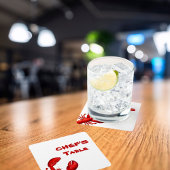 Hummerkrabbe Party rot Rechteckiger Pappuntersetzer